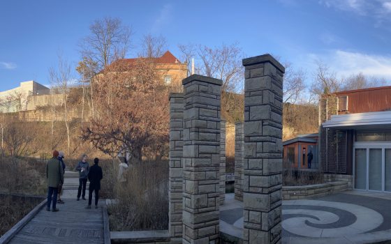 a view of Pittsburgh and the Phipps Botanical Gardens